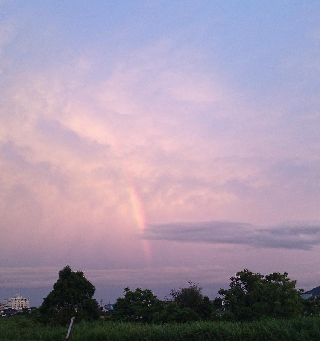 梅雨の夕暮れの虹２